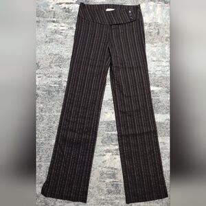 Black Pinstripe Wide-Leg Pants